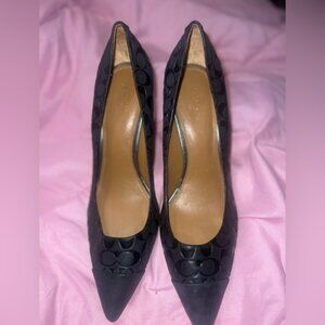 Coach Leather / like swade very pretty soft pointed toe heels!!!🖤😍 size 9.5